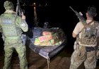 BPFRON e Polícia Federal apreendem embarcação com mais de 667 quilos de maconha em porto clandestino em Santa Helena
