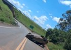 Mulher  fica ferida após capotamento de HB20  na PR-486