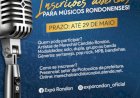 Músicos rondonenses podem se inscrever para a Expo Rondon 2026 até 29 de maio
