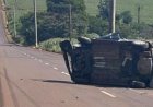 Capotamento  na 182 a pouco e mobiliza socorro e deixa  pelo menos um ferido em Palotina