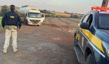 PRF apreende caminhão furtado com 250 mil maços de cigarros contrabandeados em Marechal Rondon