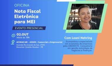 Oficina gratuita sobre Nota Fiscal Eletrônica para MEIs acontece nesta quinta-feira