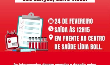 Caravana para doação de sangue em Toledo será realizada no dia 24 de fevereiro
