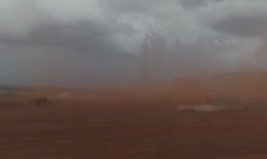 Ventania assusta trabalhadores em obra de frigorífico em Santa Helena