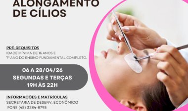 Prefeitura e Senac abrem inscrições para curso gratuito de Alongamento de Cílios