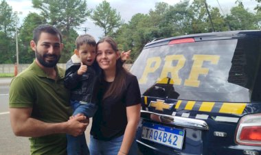 PRF salva criança de 3 anos engasgada na BR-277 em Laranjeiras do Sul