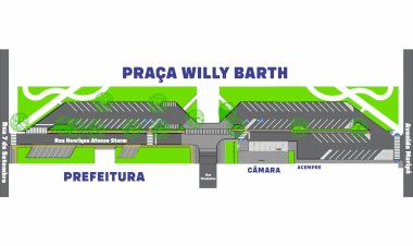 Iniciada a primeira etapa de reforma da Praça Willy Barth em Marechal Rondon