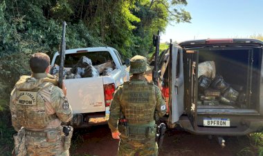 BPFRON e Polícia Federal apreendem quase 400 quilos de maconha em área rural de Guaíra