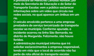 Prefeitura esclarece vídeo de ônibus em rio e afirma que não houve feridos