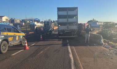 Motorista fica ferido após saída de pista na BR-277 em Matelândia