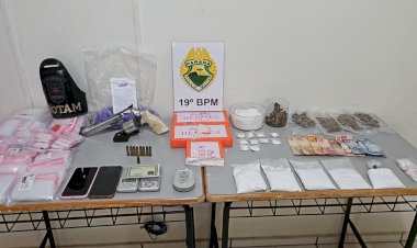 ROTAM do 19º BPM apreende arma, drogas, munições e dinheiro durante operação policial