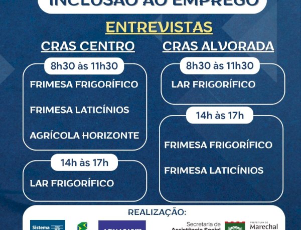 Programa de Inclusão ao Emprego promove entrevistas de trabalho no dia 4 de fevereiro em Marechal Cândido Rondon