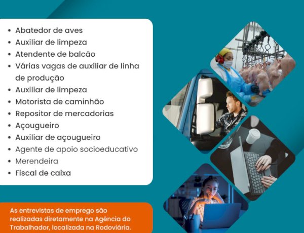 Nova Santa Rosa divulga novas vagas de emprego em diferentes áreas