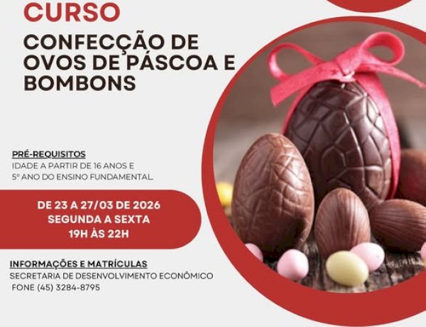 Prefeitura e Senac Marechal promovem curso gratuito de confecção de ovos de Páscoa