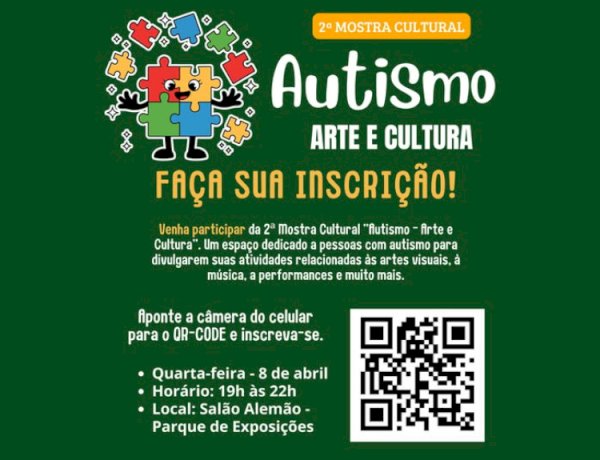 Inscrições abertas para a 2ª Mostra Cultural “Autismo – Arte e Cultura” em Marechal Rondon
