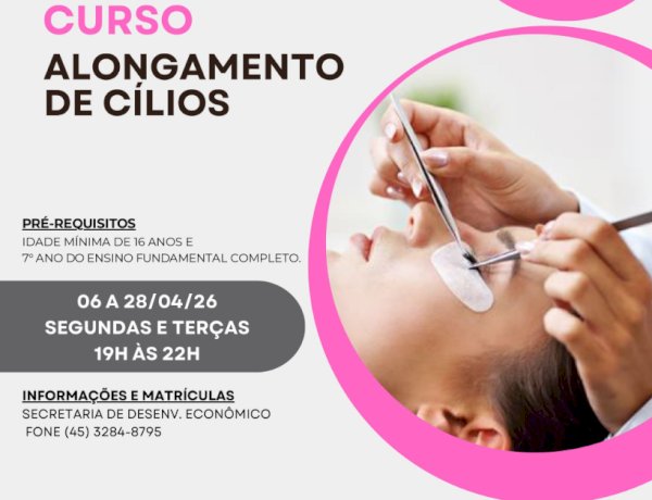 Prefeitura e Senac abrem inscrições para curso gratuito de Alongamento de Cílios