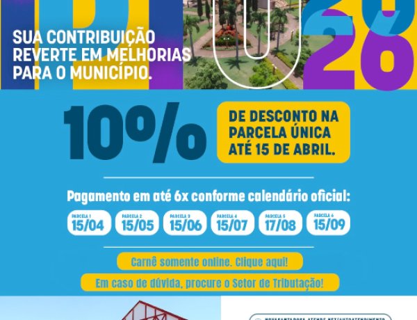 IPTU com desconto em Nova Santa Rosa até dia 15 de abril