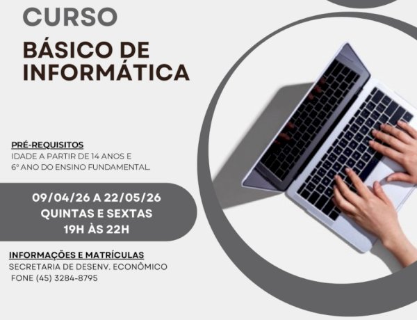 Prefeitura e Senac abrem inscrições para curso gratuito de informática em Marechal Cândido Rondon