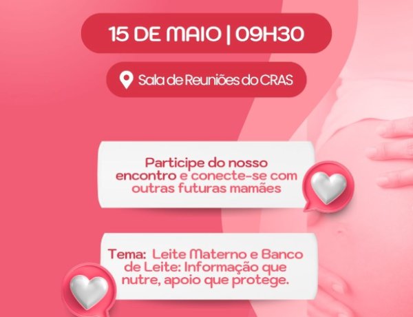 Encontro de Gestantes em Nova Santa Rosa vai abordar importância do leite materno e dos bancos de leite