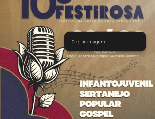 Inscrições estão abertas para o 10º FESTIROSA em Nova Santa Rosa