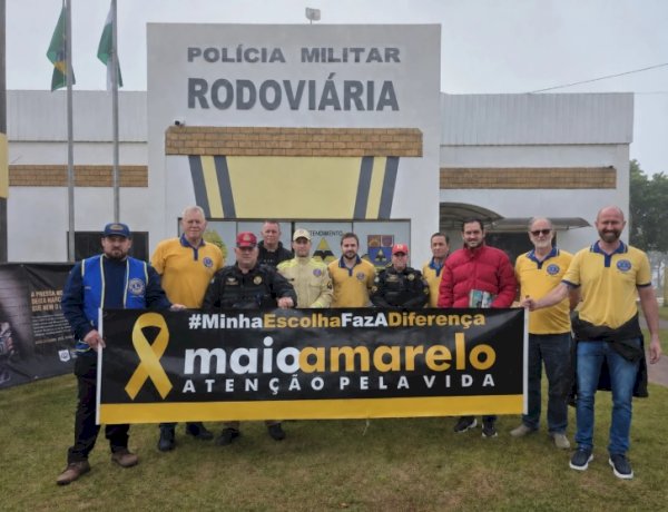 Blitz educativa reforça conscientização no trânsito durante o Maio Amarelo em Marechal Rondon