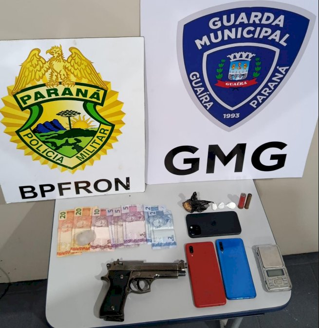 Ação integrada entre BPFRON e Guarda Municipal apreende crack e cocaína em Guaíra