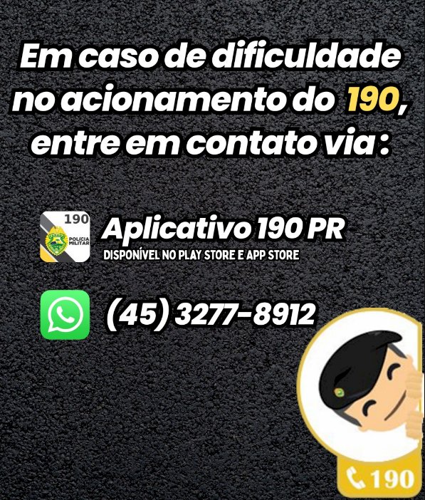 Telefone 190 está temporariamente indisponível na região de Toledo