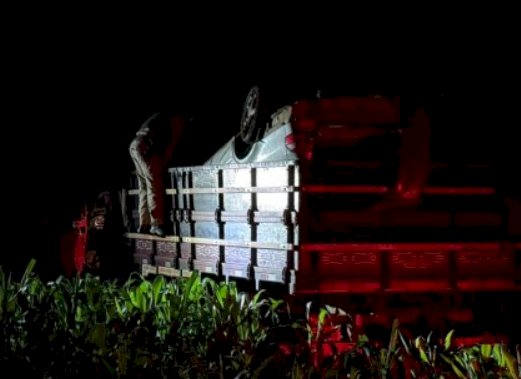 Jovem fica ferido após capotamento na PR-495 entre Entre Rios do Oeste e Santa Helena