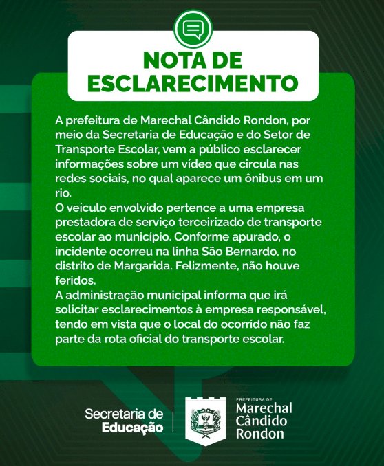 Prefeitura esclarece vídeo de ônibus em rio e afirma que não houve feridos