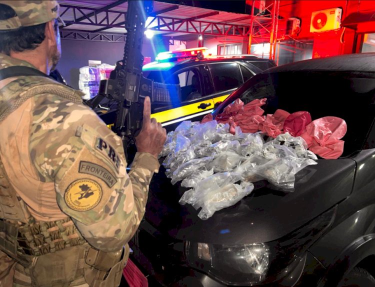 PRF apreende cocaína e haxixe escondidos em tanque de combustível no Oeste do Paraná