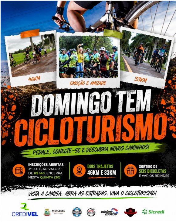 Cicloturismo de Mercedes acontece neste domingo e deve reunir ciclistas de toda região