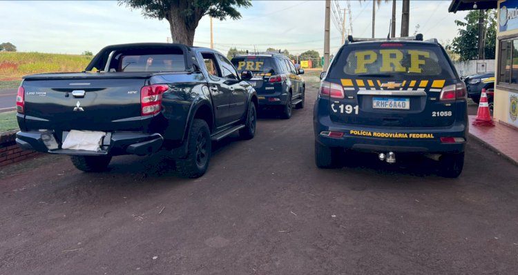 PRF recupera caminhonete furtada após perseguição na BR-163 e evita acidente grave