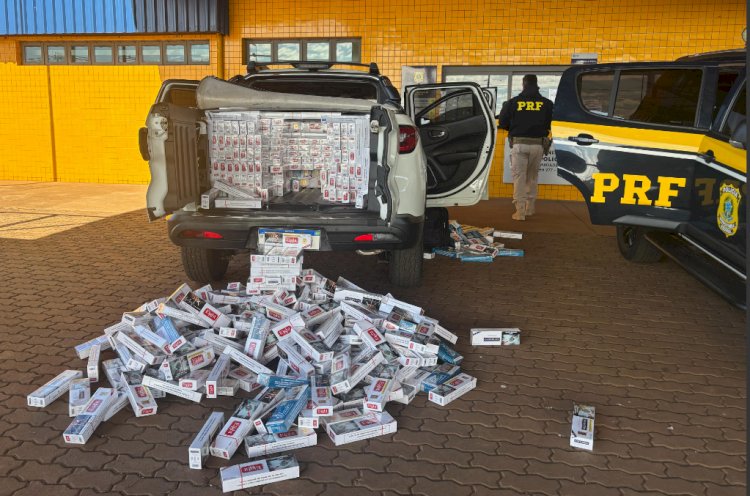 PRF apreende caminhonete carregada com cigarros contrabandeados e eletrônicos