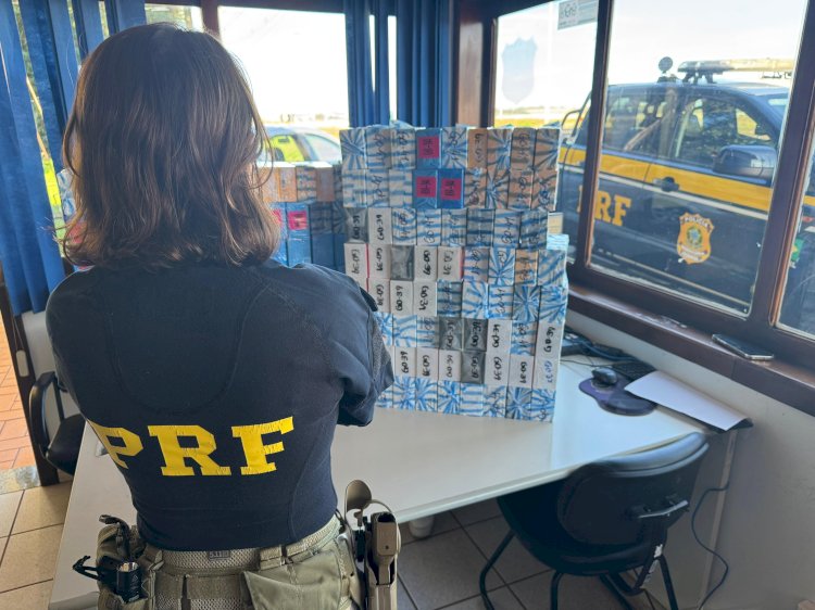 PRF apreende 150 celulares de origem estrangeira na BR-163,  que saíram de Guaíra.