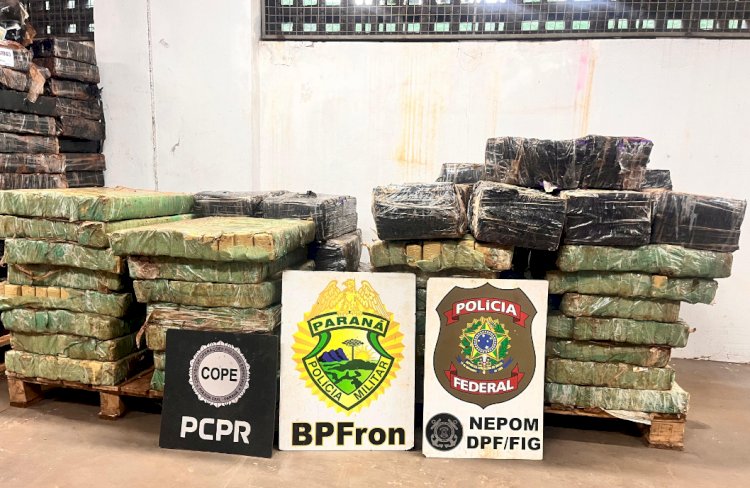 BPFRON, PF e COPE apreendem mais de uma tonelada de maconha em ação no rio Paraná