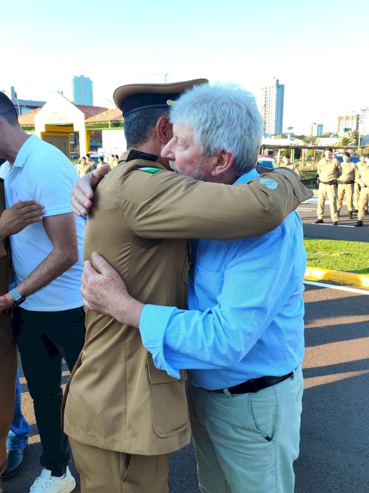 Autoridades de Nova Santa Rosa participam das comemorações dos 20 anos do 19º BPM de Toledo
