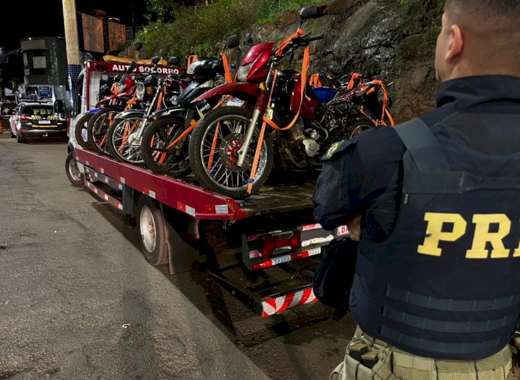 PRF apreende 55 motocicletas estrangeiras em operação na BR-277, em Foz do Iguaçu