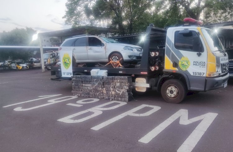 Polícia militar de Toledo  apreende mais  de maia tonelada de maconha na saída para Assis