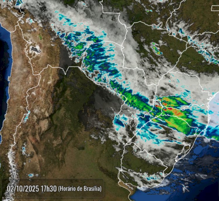 O tempo segue instável no Paraná . Pancadas de chuva agora a pouco em Lindo este