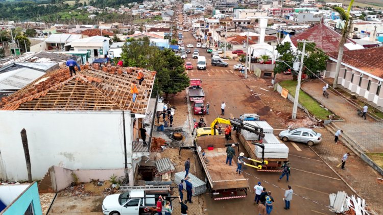 Uma semana depois, reconstrução avança em Rio Bonito do Iguaçu e 70
