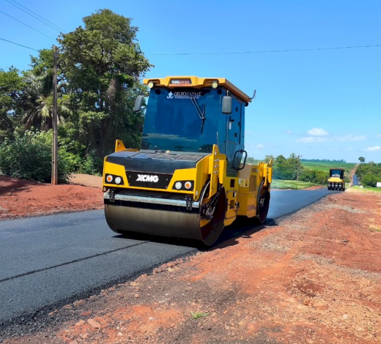 Obras na rodovia entre Alto Santa Fé e Santa Rita do Oeste estão na fase final